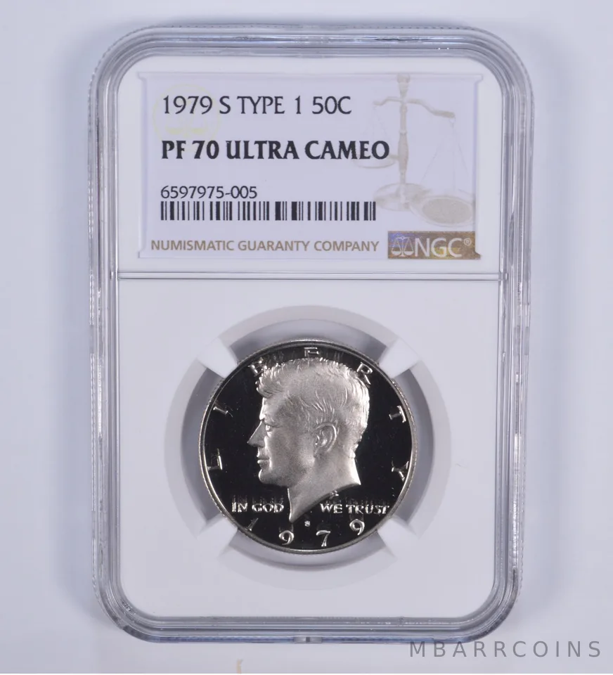 1979-S Type 1 Kennedy Half Dollar PF70 UCAM NGC Brown Lbl