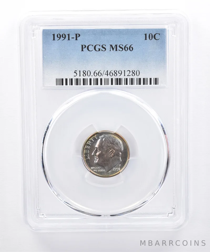 1991-P Roosevelt Dime MS66 PCGS Beautiful Tone *8299