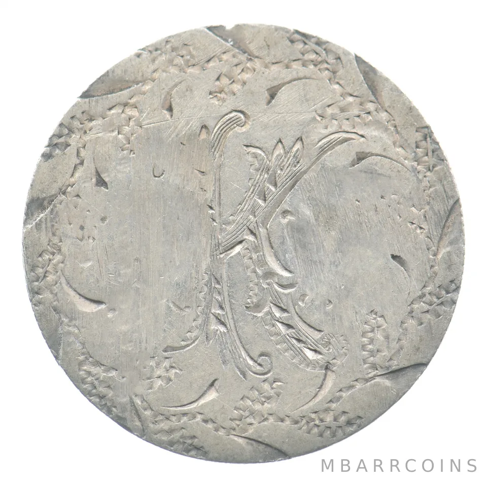 1877 Seated Liberty Dime Love Token Victorian K *5503