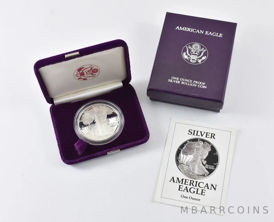 1991-S American Silver Eagle PROOF 1 Oz Silver - Coin & Box & COA