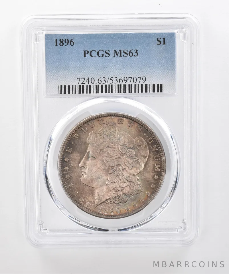 1896 Morgan Silver Dollar MS63 PCGS Beautiful Tone *1486