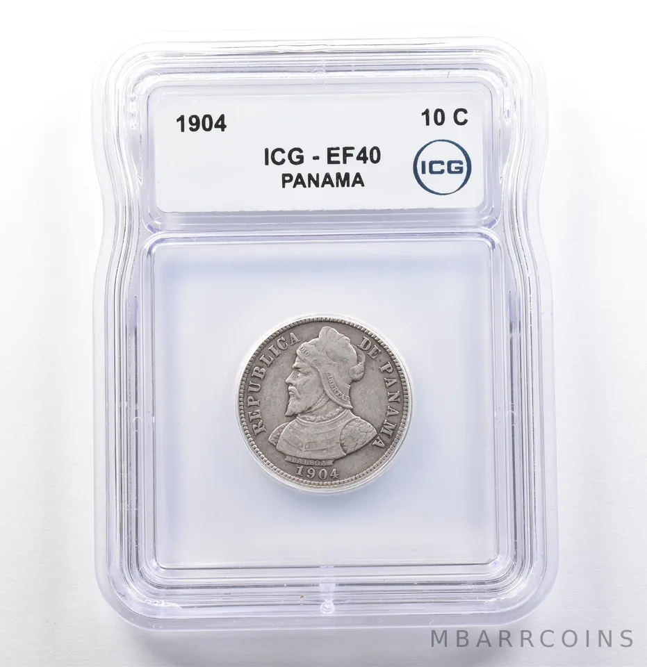 1904 Panama 10 Centesimos EF40 ICG *9875