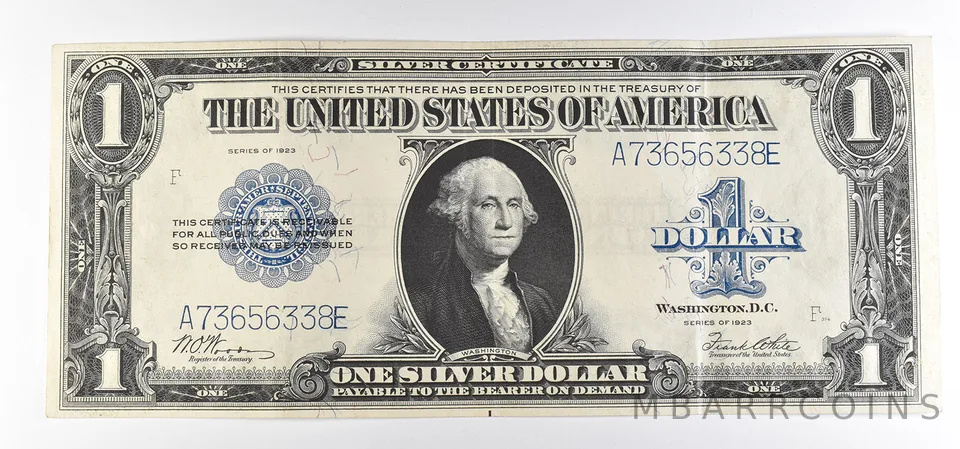 1923 $1 Silver Certificate Large Note Blue Seal FR#238 *0834