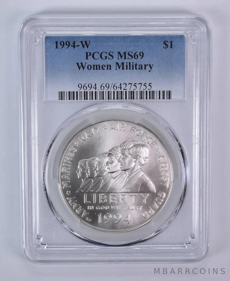 1994-W Women Military Commemorative Silver Dollar MS69 PCGS Blue Label