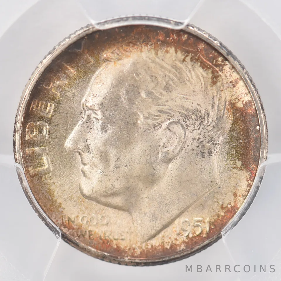 1951-S Roosevelt Dime MS65 PCGS Beautiful Tone *0763