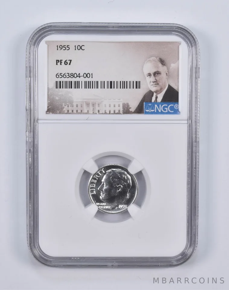 1955 Roosevelt Dime PF67 NGC Special Lbl