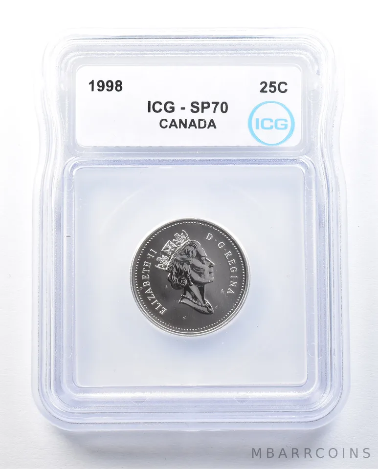 1998 Canada 25 Cents SP70 ICG a8988