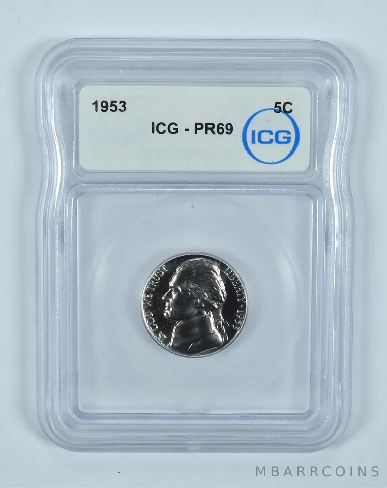 1953 Jefferson Nickel PR69 ICG