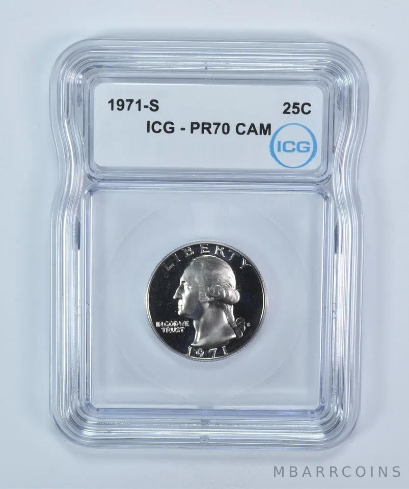 1971-S Washington Quarter PR70 CAM ICG