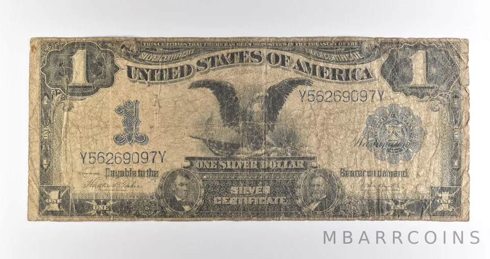 1899 $1 Silver Certificate Black Eagle Blue Seal Large Note *4510
