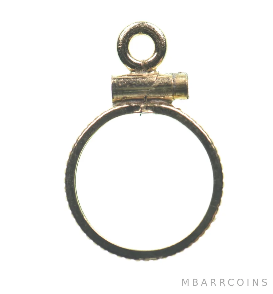 12K 10.3mm Gold Filled Token Coin Bezel Pendant Frame Edge *1414