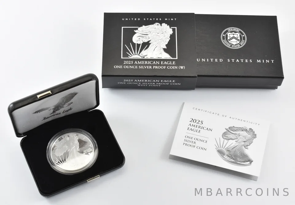 2025-W American Silver Eagle PROOF 1 Oz Silver - Coin & Box & COA