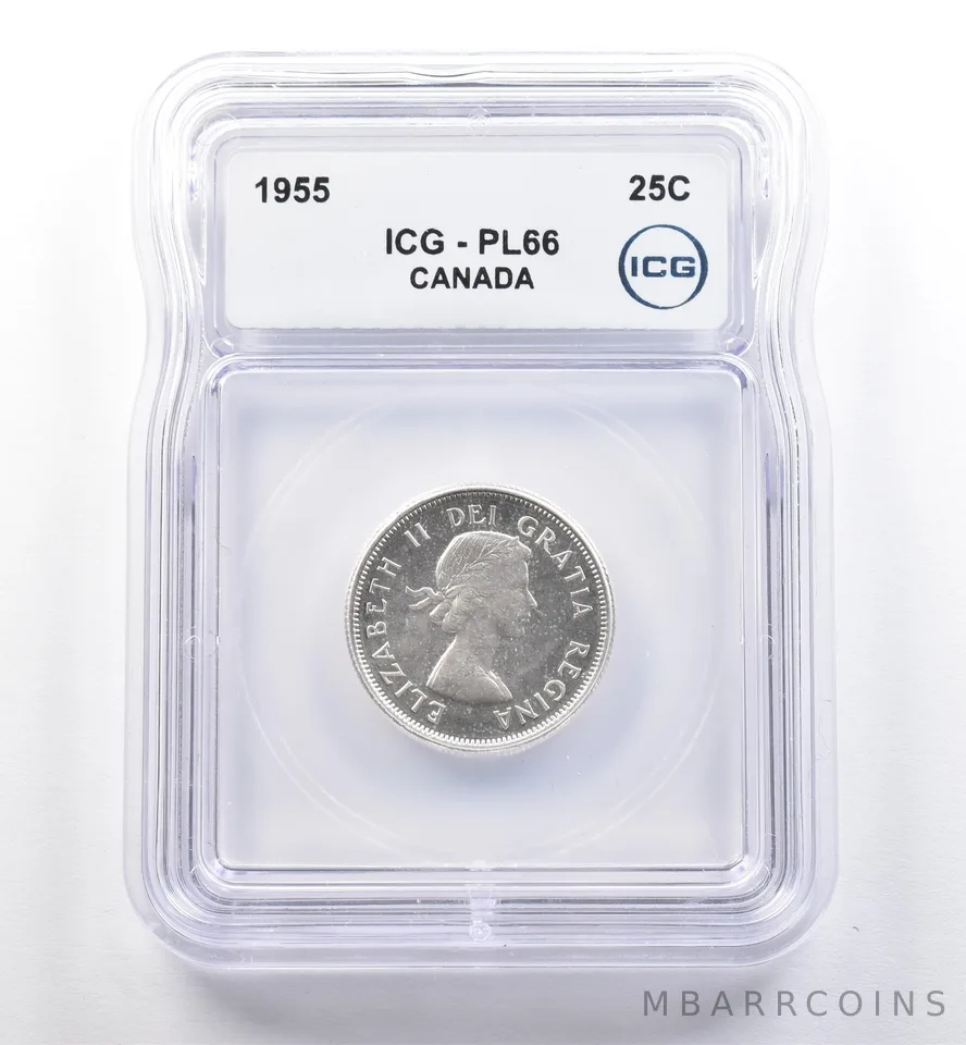 1955 Canada 25 Cents PL66 ICG *0251