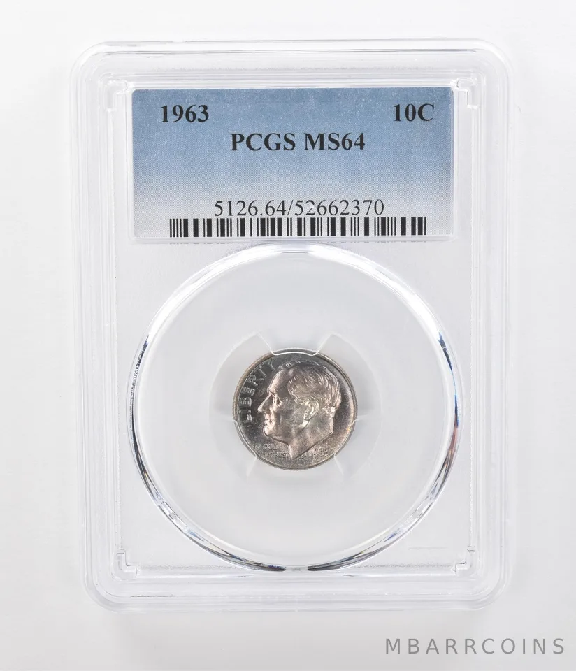 1963 Roosevelt Dime MS64 PCGS Beautiful Tone *1055