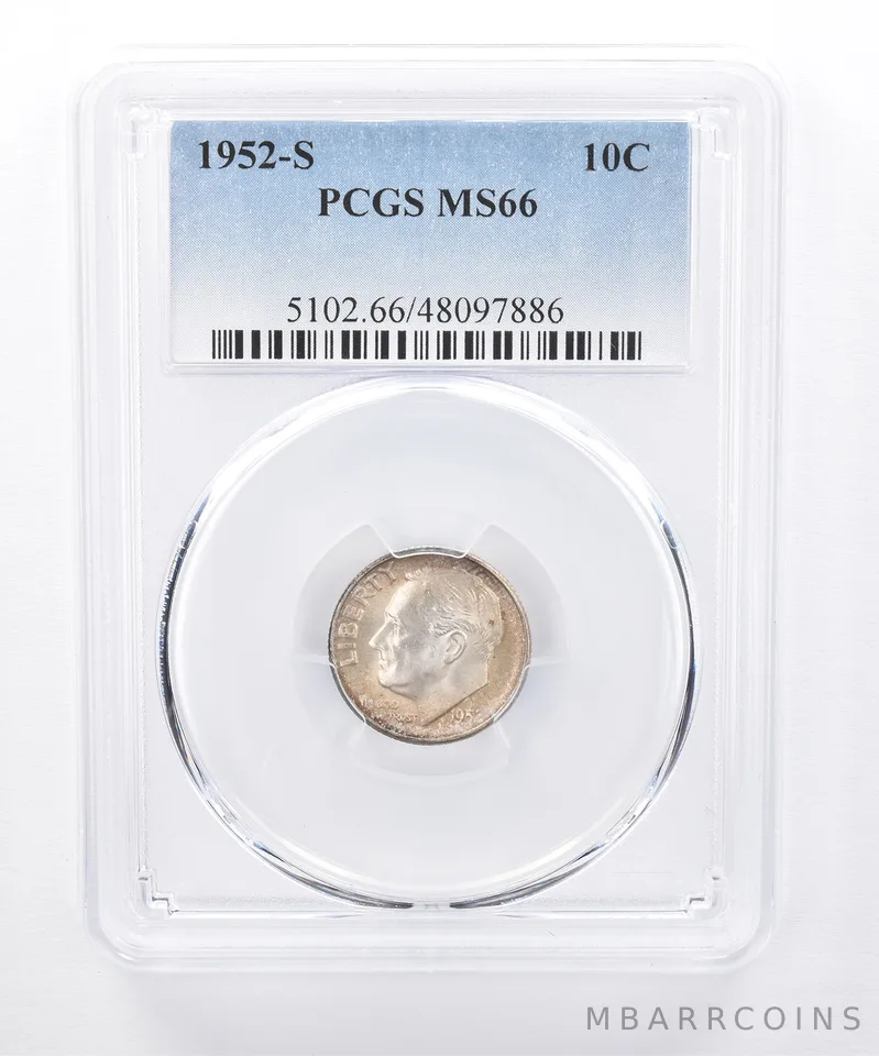 1952-S Roosevelt Dime MS66 PCGS Beautiful Tone *8352