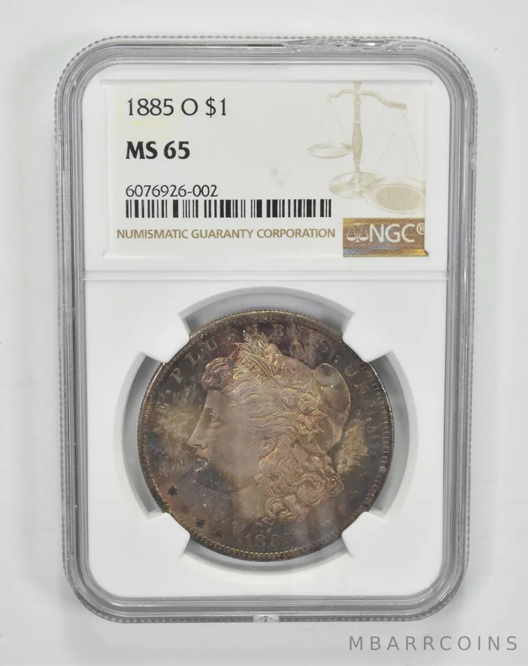 MS65 1885-O Morgan Silver Dollar - Graded NGC Toned a0669
