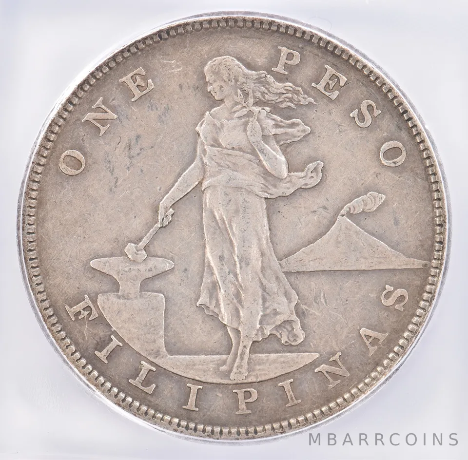 1903 S Philippines Peso VF35 ICG Beautiful Tone *1907