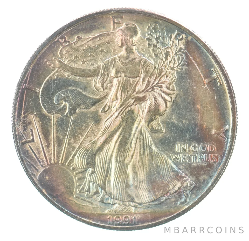 1991 American Silver Eagle Beautiful Tone *5260