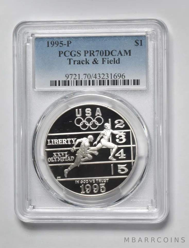 1995-P Olympics - Track and Field Commemorative $1 PR70 PCGS Blue Label
