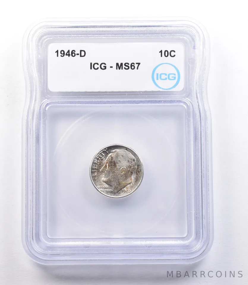 1946-D Roosevelt Dime MS67 ICG *1901