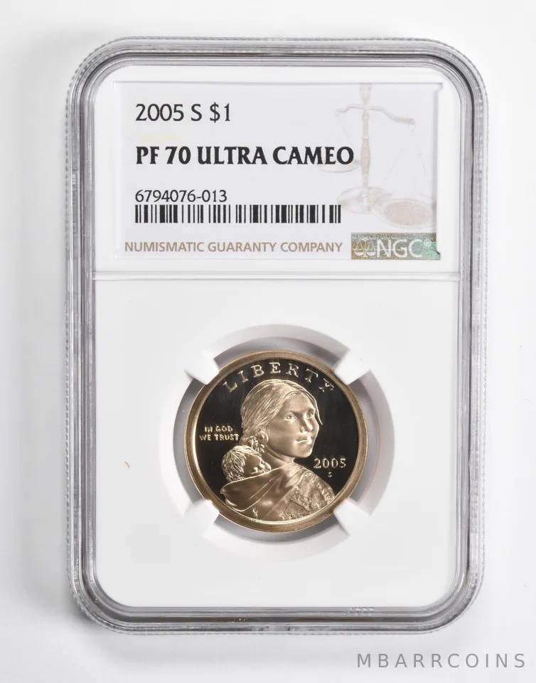2005-S Sacagawea $1 PF70 UCAM NGC Brown Lbl