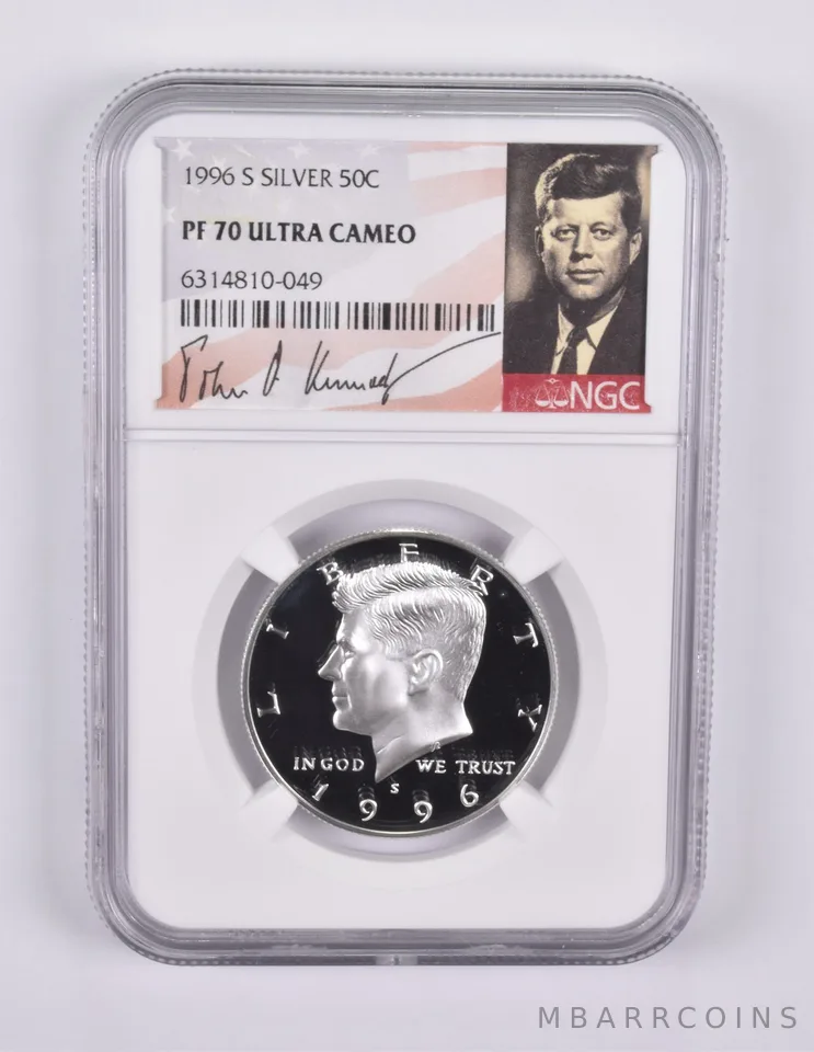 1996-S Kennedy Half Dollar Silver PF70 UCam NGC Special Label