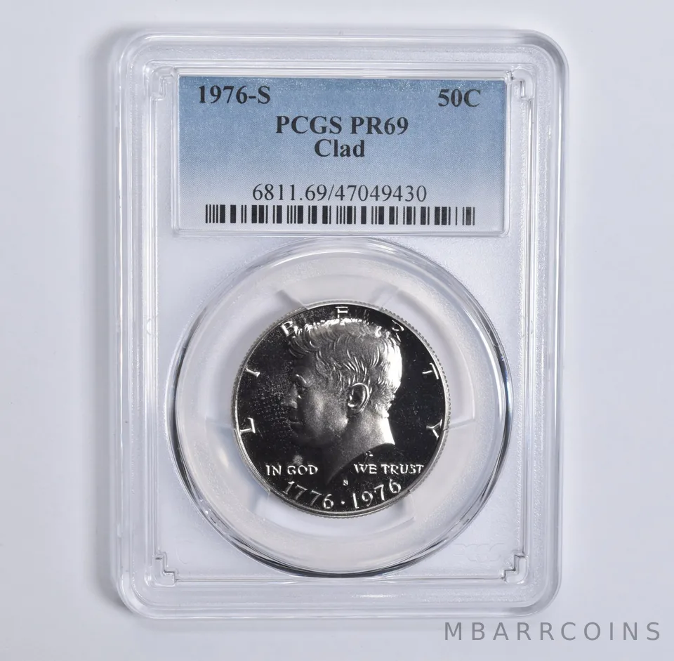 1976-S Kennedy Half Dollar CLAD PR69 PCGS Blue Lbl