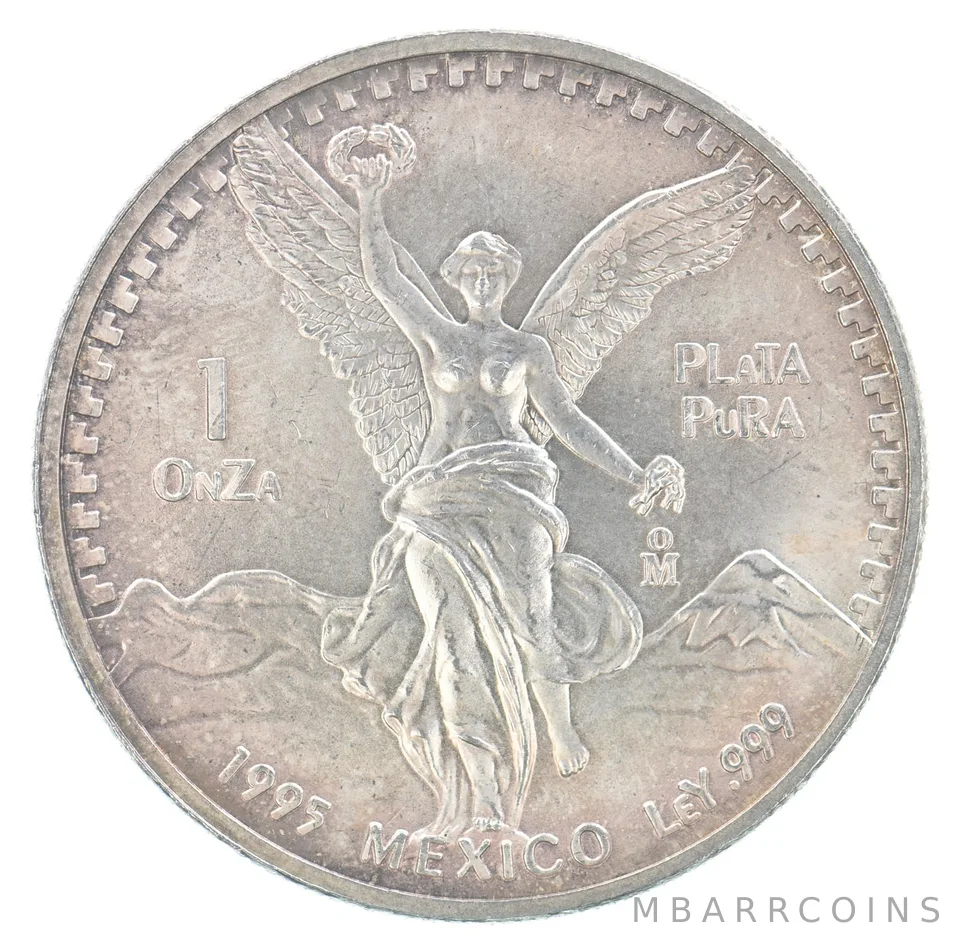 1995 Mo Mexico 1 Onza Silver Libertad Beautiful Tone *7187