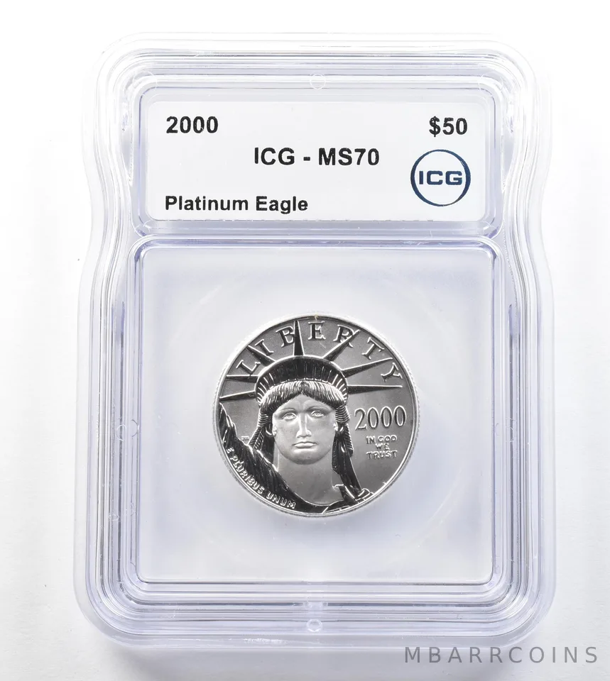 2000 $50 American Platinum Eagle 1/2 Oz Platinum MS70 ICG *3288