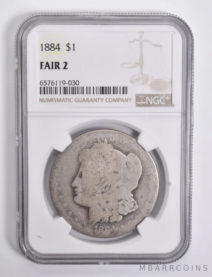 FAIR 2 1884 Morgan Silver Dollar NGC Lowball Low Ball a4558