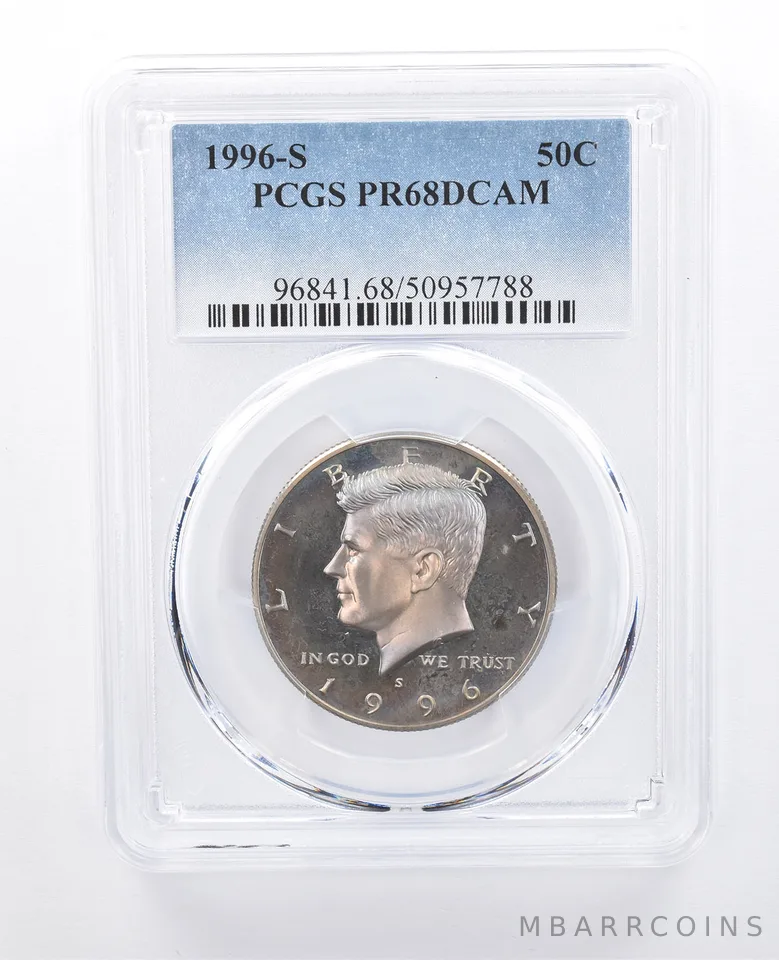1996-S Kennedy Half Dollar PR68 DCAM PCGS Blue Tone *8106