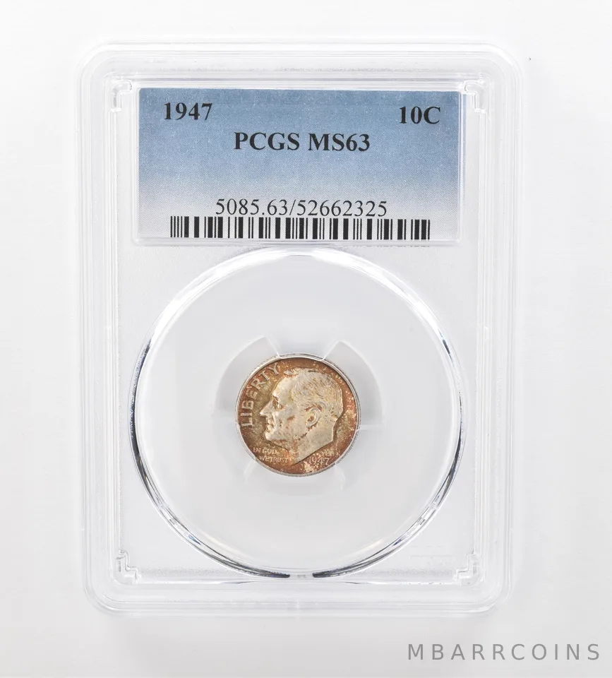 1947 Roosevelt Dime MS63 PCGS Beautiful Tone a1027