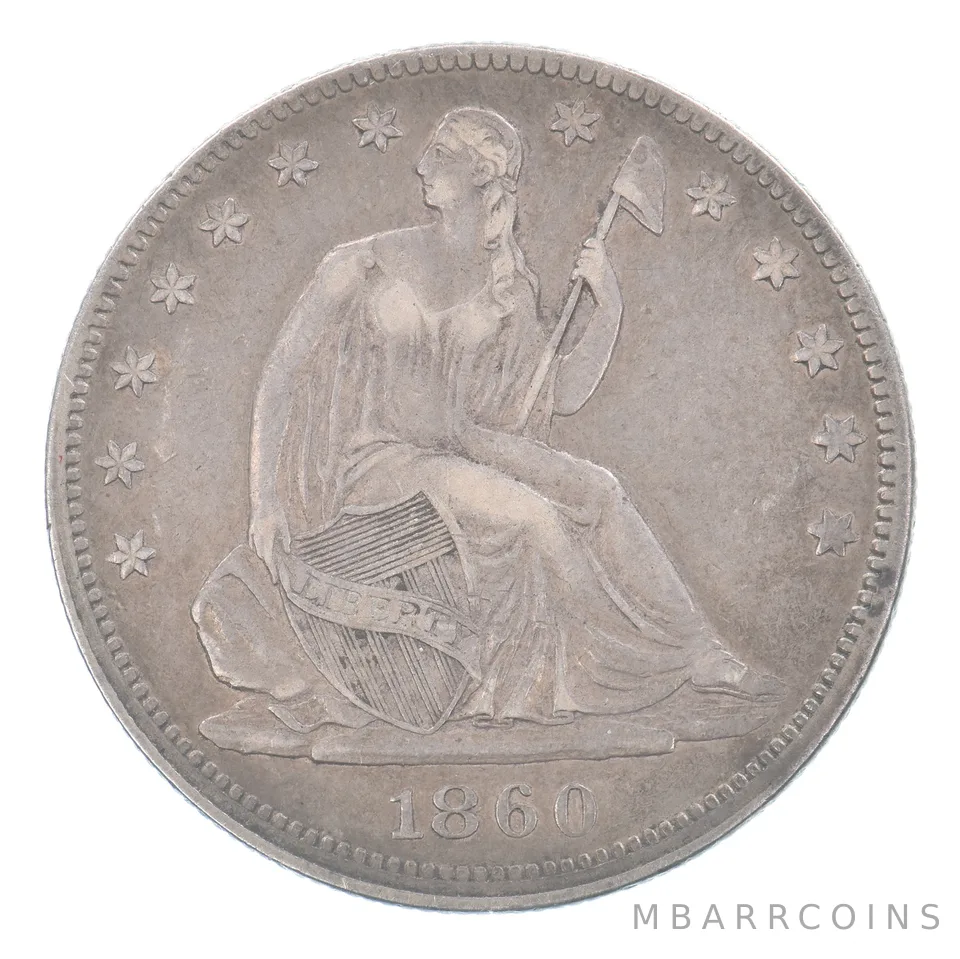 1860 Seated Liberty Half Dollar Beautiful Tone *9327