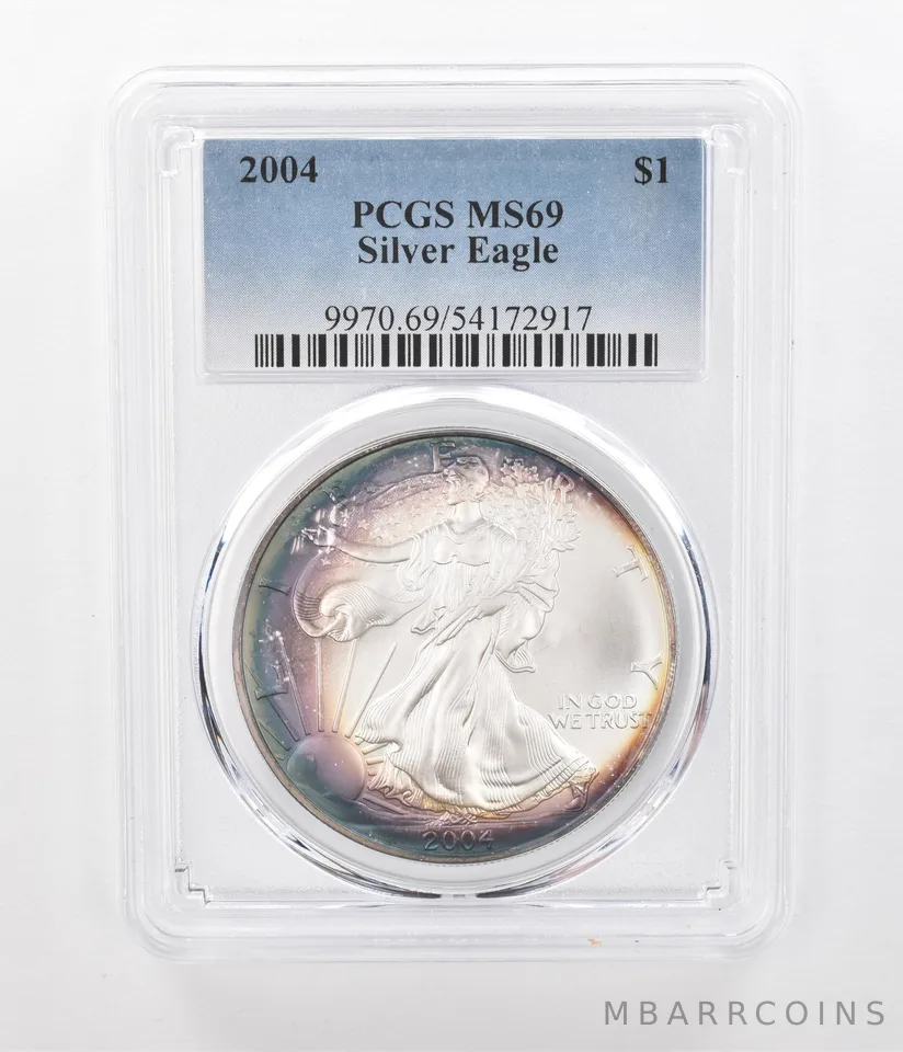 2004 American Silver Eagle MS69 PCGS Peripheral Tone *1263