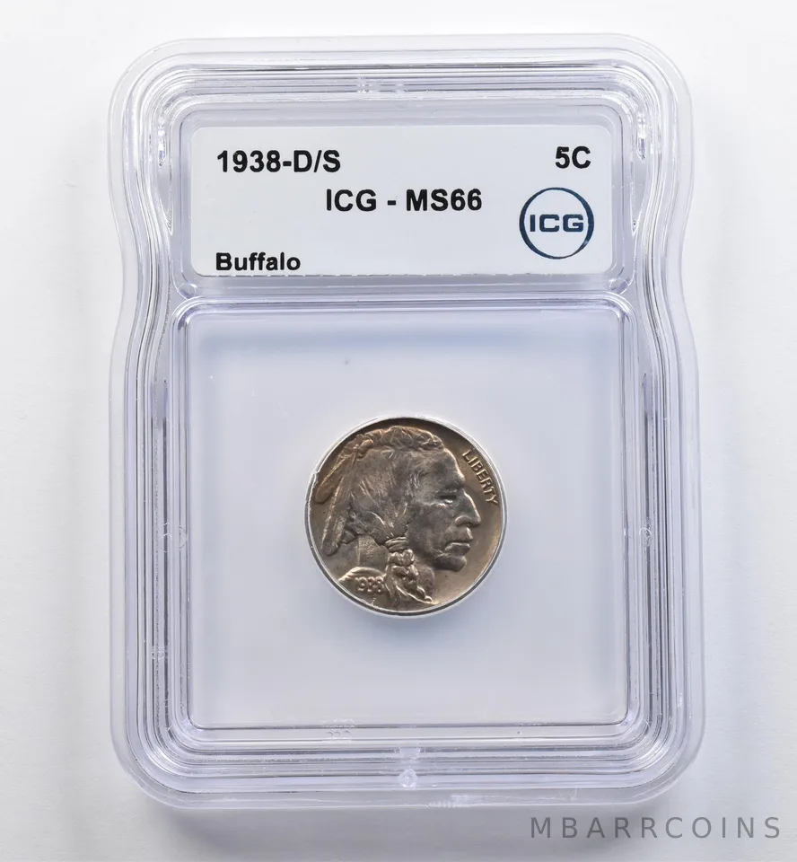 1938-D/S Indian Head Buffalo Nickel MS66 ICG *9026