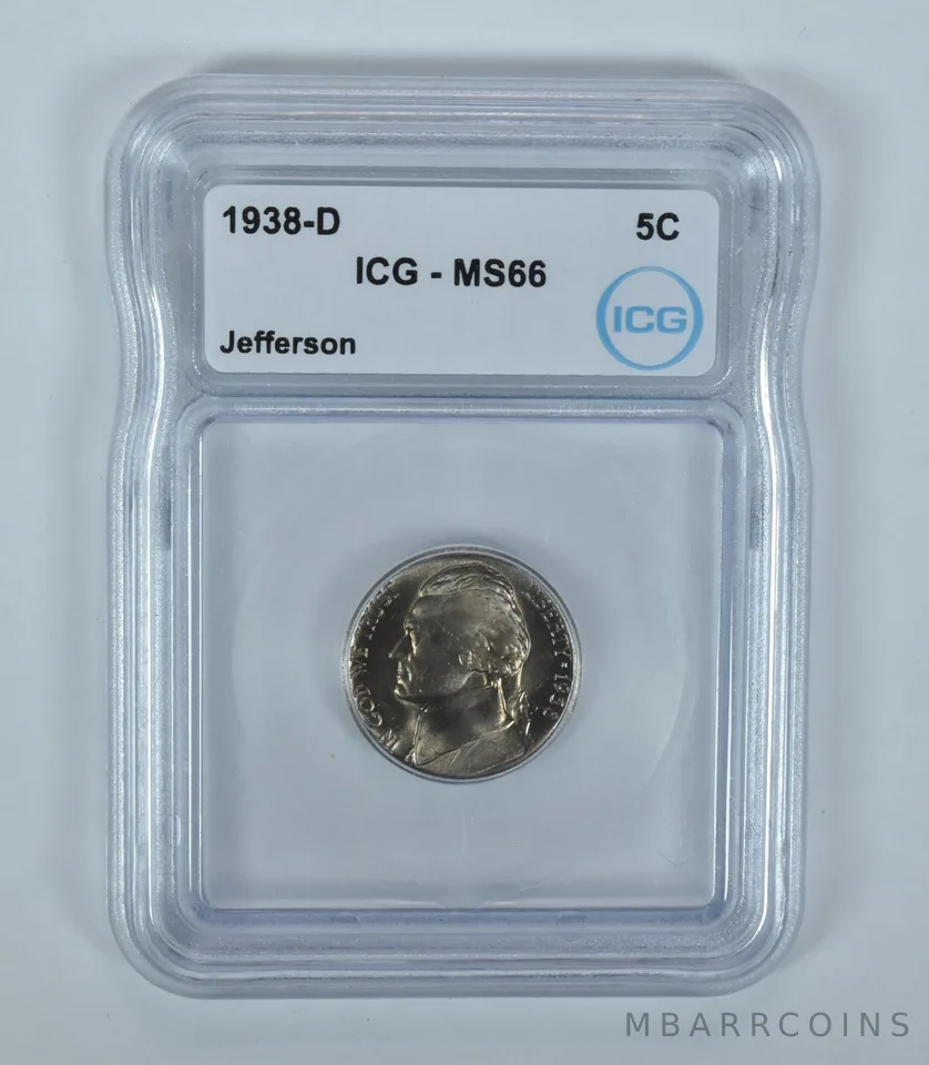 1938-D Jefferson Nickel MS66 ICG