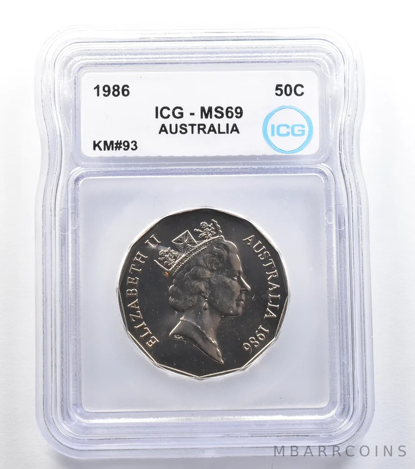 1986 Australia 50 Cents KM#93 MS69 ICG *7881