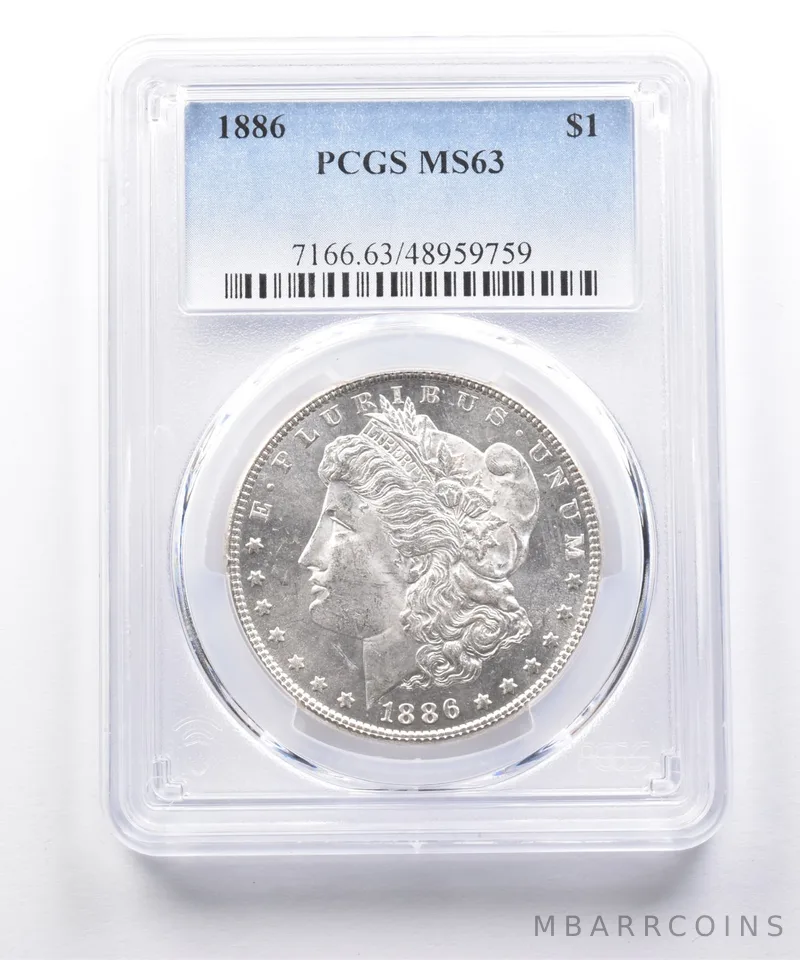 1886 Morgan Silver Dollar MS63 PCGS Great Contrast *7501