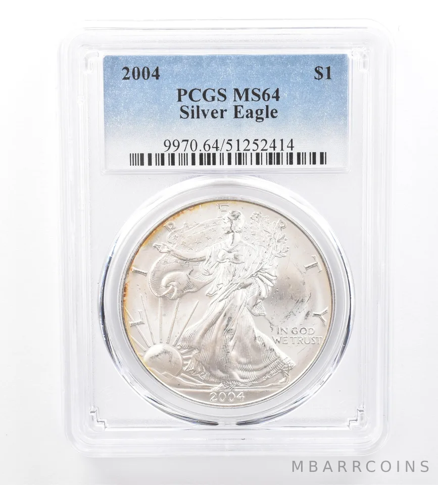 2004 American Silver Eagle MS64 PCGS Beautiful Tone a1766