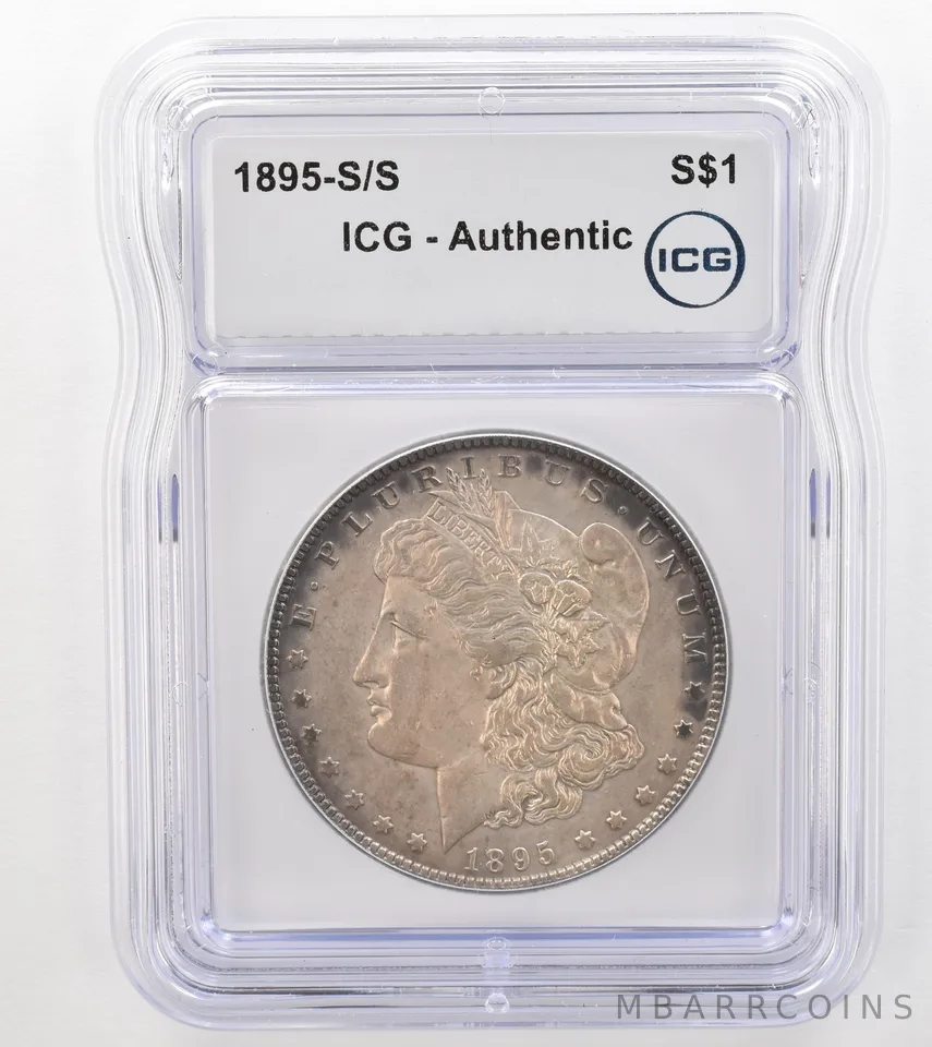 1895-S/S Morgan Silver Dollar Authentic ICG Beautiful Tone *9118