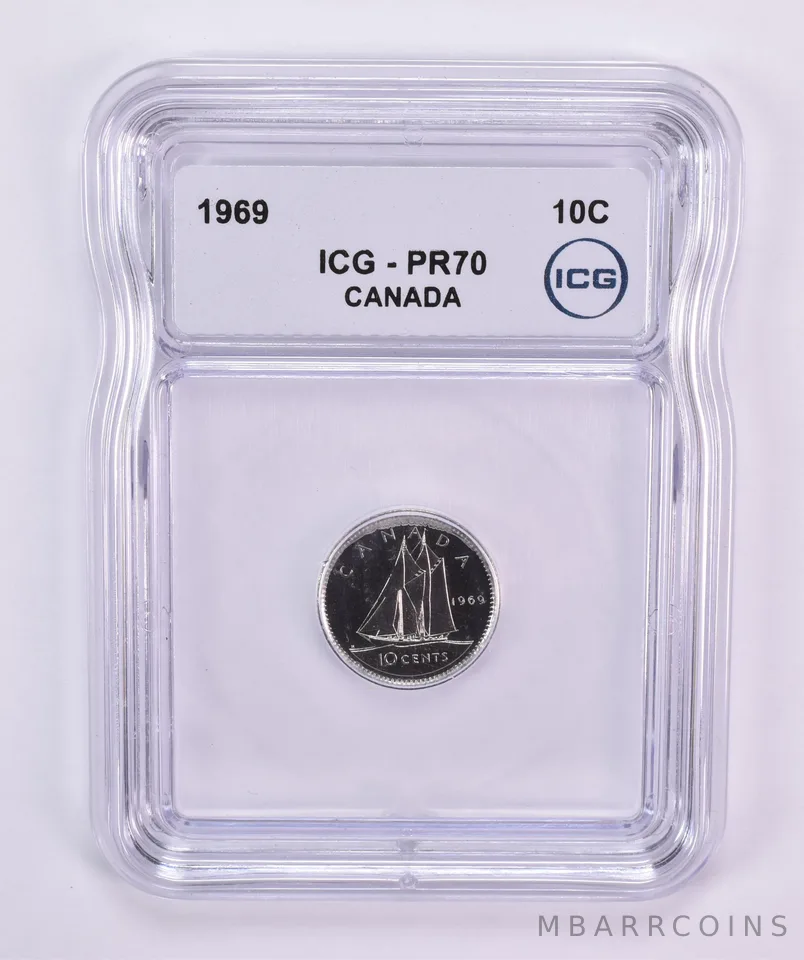 1969 Canada 10 Cents PR70 ICG