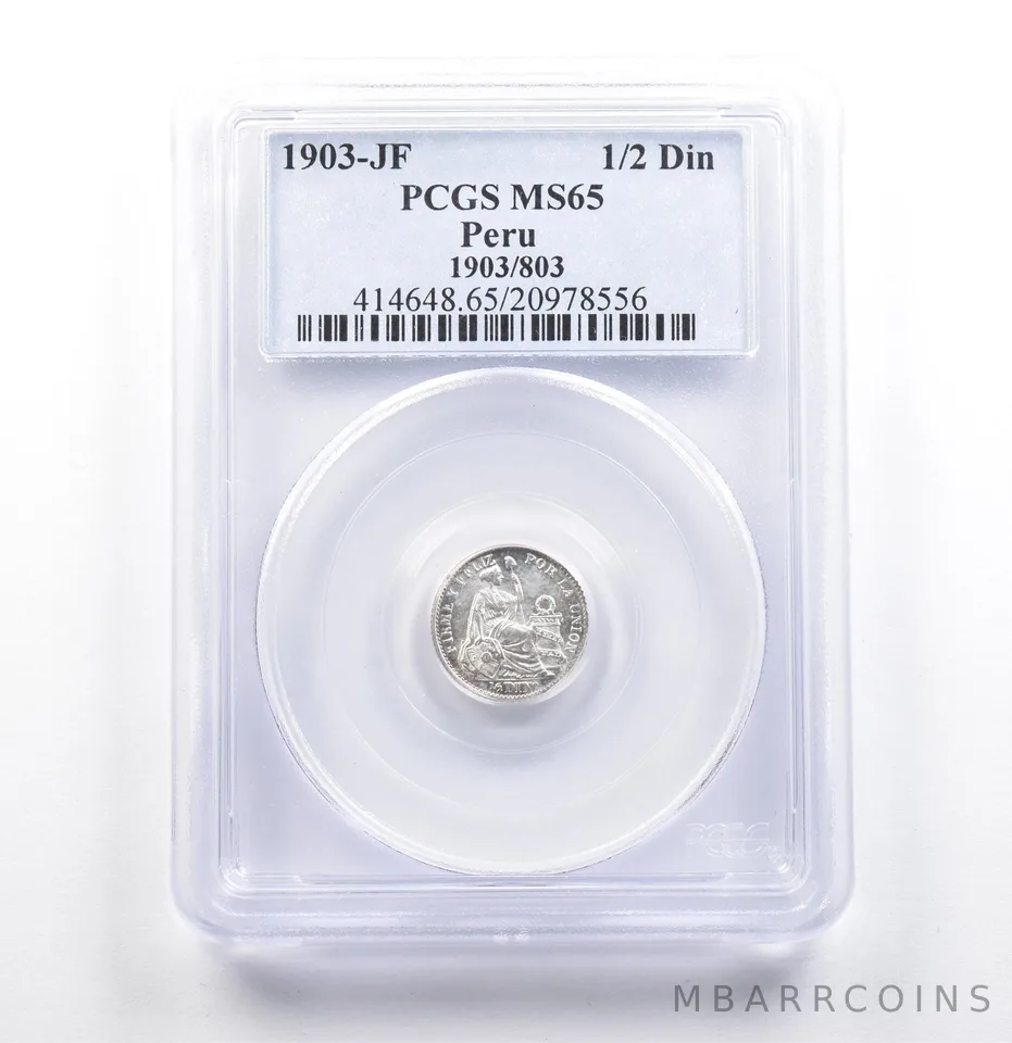 1903 JF Peru 1/2 Din 1903/803 MS65 PCGS *6865