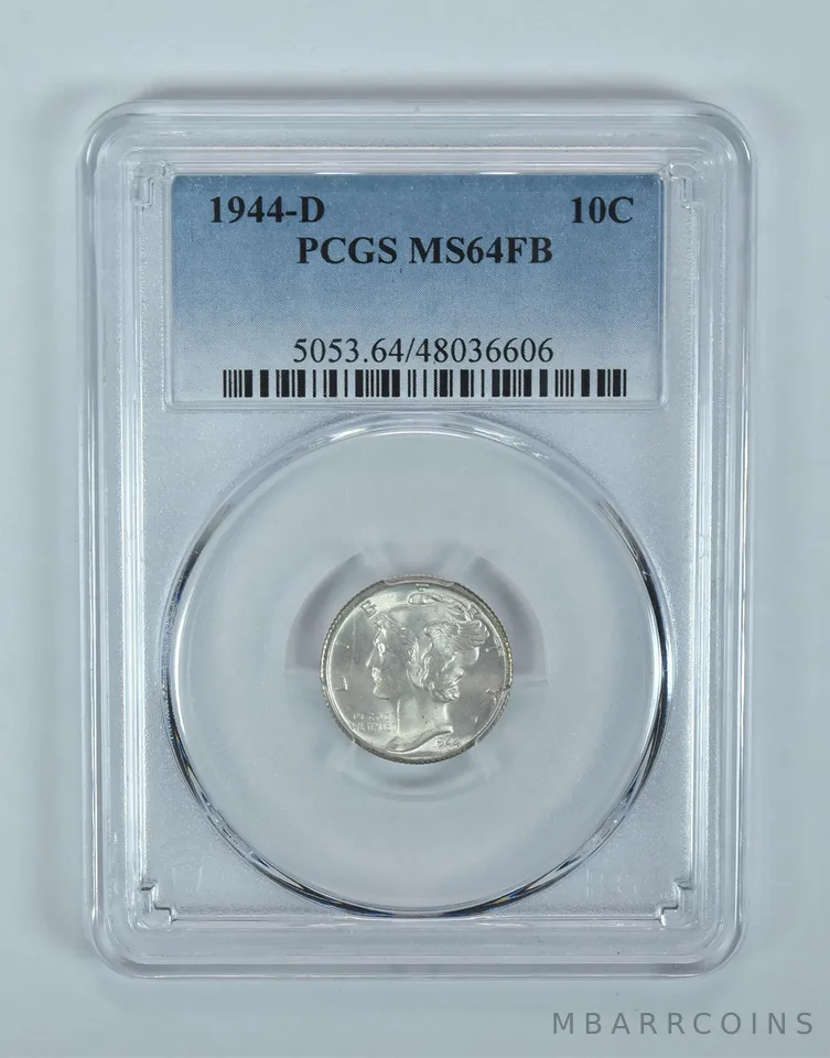 1944-D Mercury Dime MS64 FB PCGS Blue Label