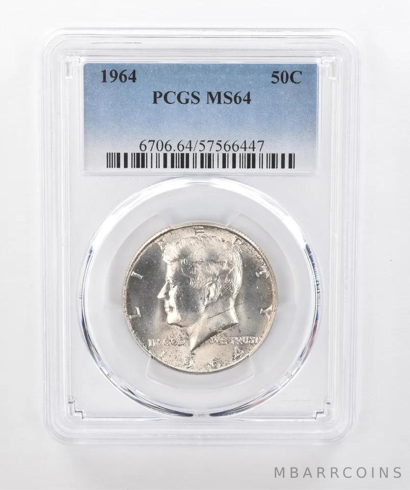 1964 Kennedy Half Dollar MS64 PCGS Beautiful Tone Reverse *1388