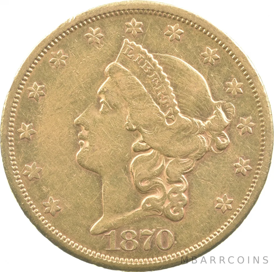 1870-S $20 Liberty Head Gold Double Eagle *5679