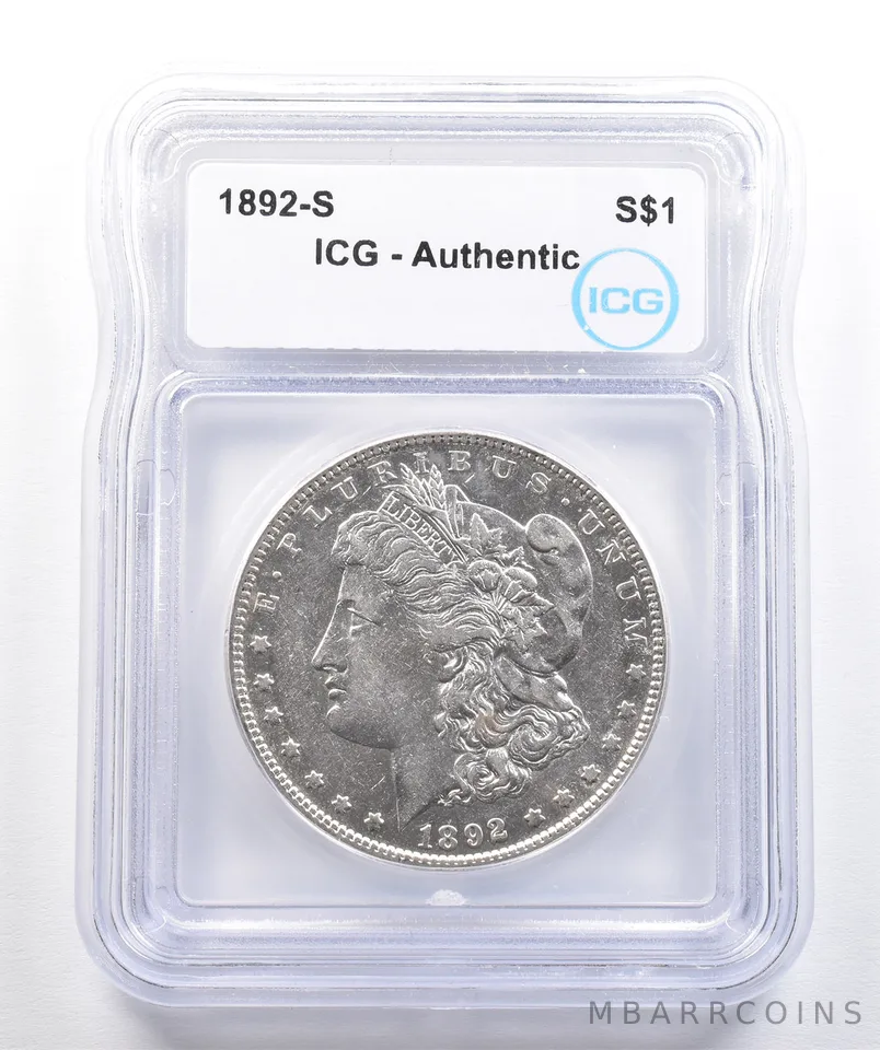 1892-S Morgan Silver Dollar Authentic ICG *7381