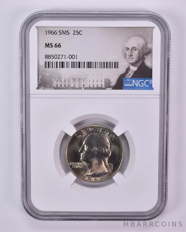 1966 Washington Quarter SMS MS66 NGC Special Label