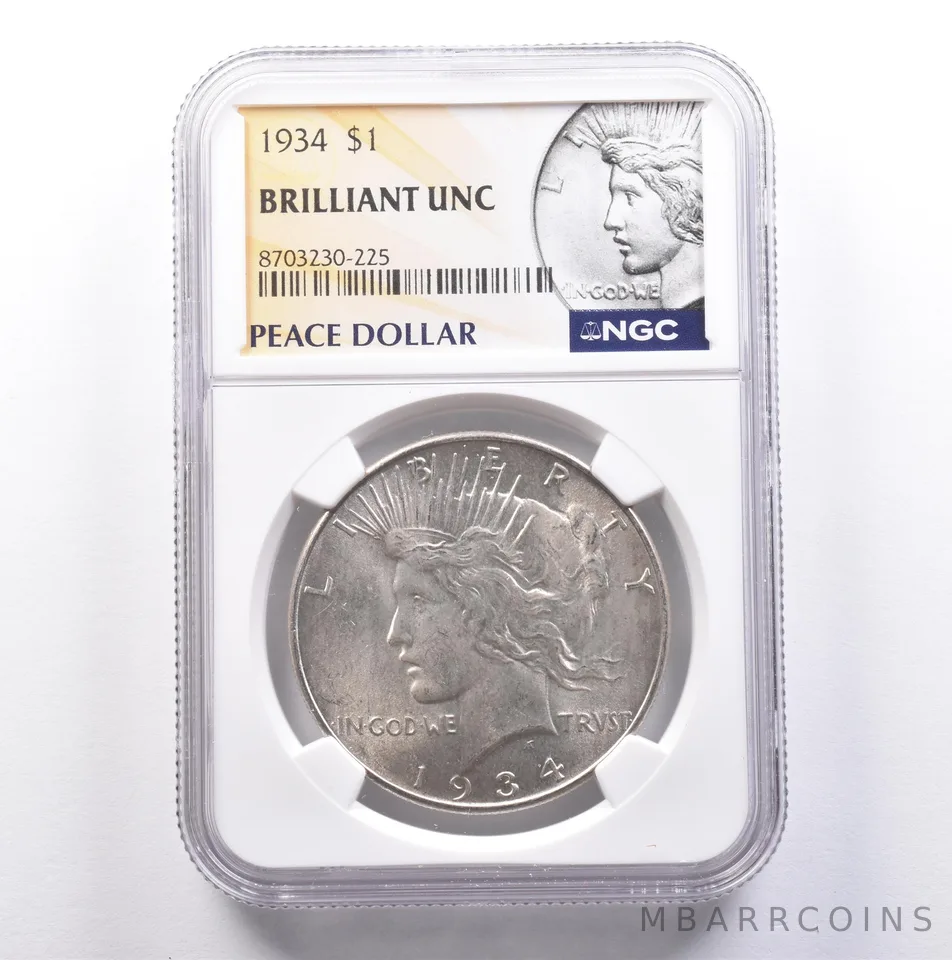1934 Peace Silver Dollar BU NGC *9036