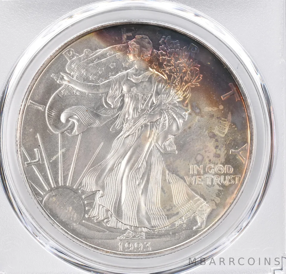 1993 American Silver Eagle MS68 PCGS Beautiful Tone *1268
