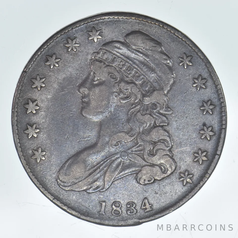 1834 Capped Bust Half Dollar Beautiful Tone a8045